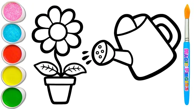 رنگ آمیزی و نقاشی گلدان و قوطی آب برای کودکان