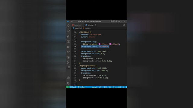ترفند CSS - افکت هایلایت هنگام.hover
