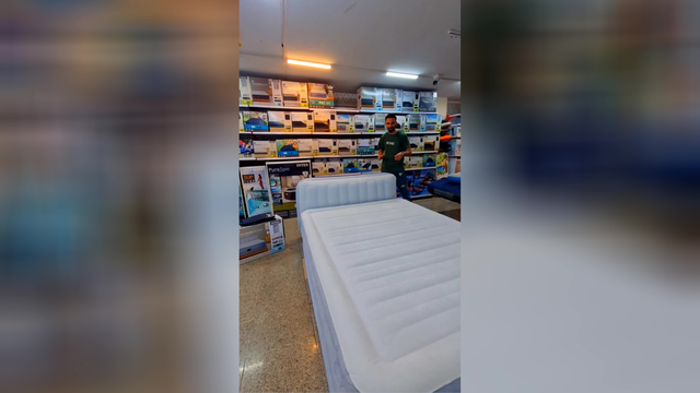 قیمت تخت بادی دو نفره مرتفع تاجدار Intex