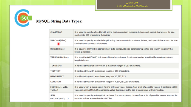 آموزش SQL - قسمت سوم: گرامر و انواع داده‌ها در SQL
