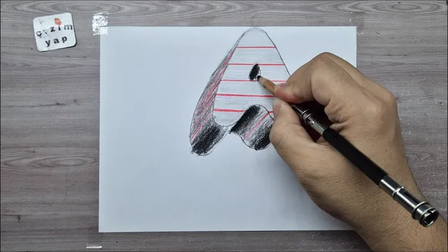 3d drawing easy A letter on paper