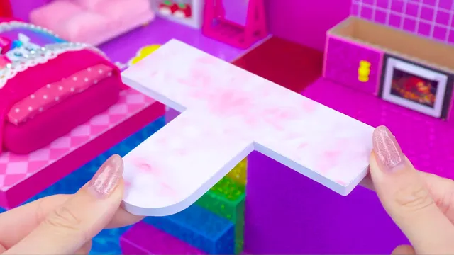 Make Aquarium Around Mini Pink House With Rainbow Unicorn Slide from Clay | DIY