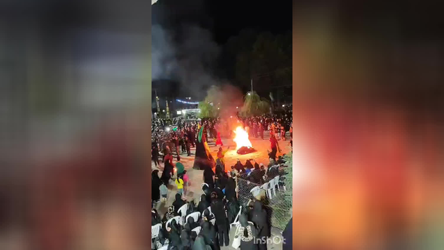 مراسم خیمه سوزان شام غریبان حسینی در میرمحله ماسال از نمای بالا