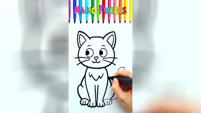 نقاشی و رنگ آمیزی گربه‌بچه‌ای با حال و زیبا 😻