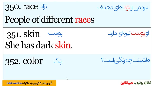 هزار کلمه اساسی در زبان انگلیسی - روز چهارم
