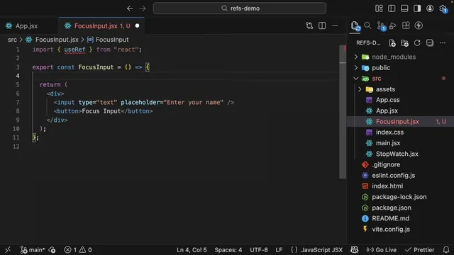 React 19 Tutorial - 38 - Manipulate the DOM with Refs