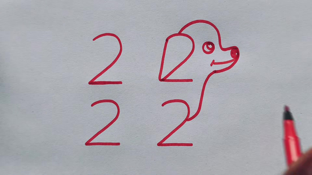 How to Draw Beautiful Dog 🐕 Drawing Using Only 2222 Numbers | Easy Dog Art