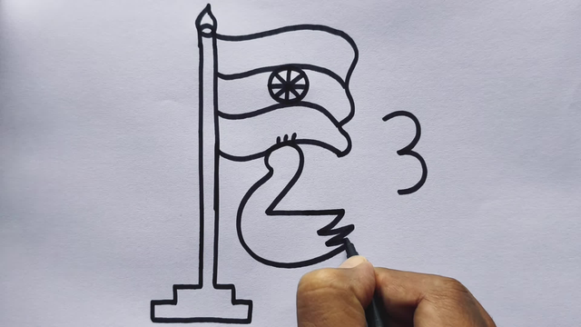 How to Draw Republic Day Special Drawing with 123 Number 🇮🇳 | Easy Number Art