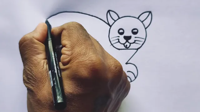 Cute Cat Drawing Using 333 Number | Simple & Creative Art