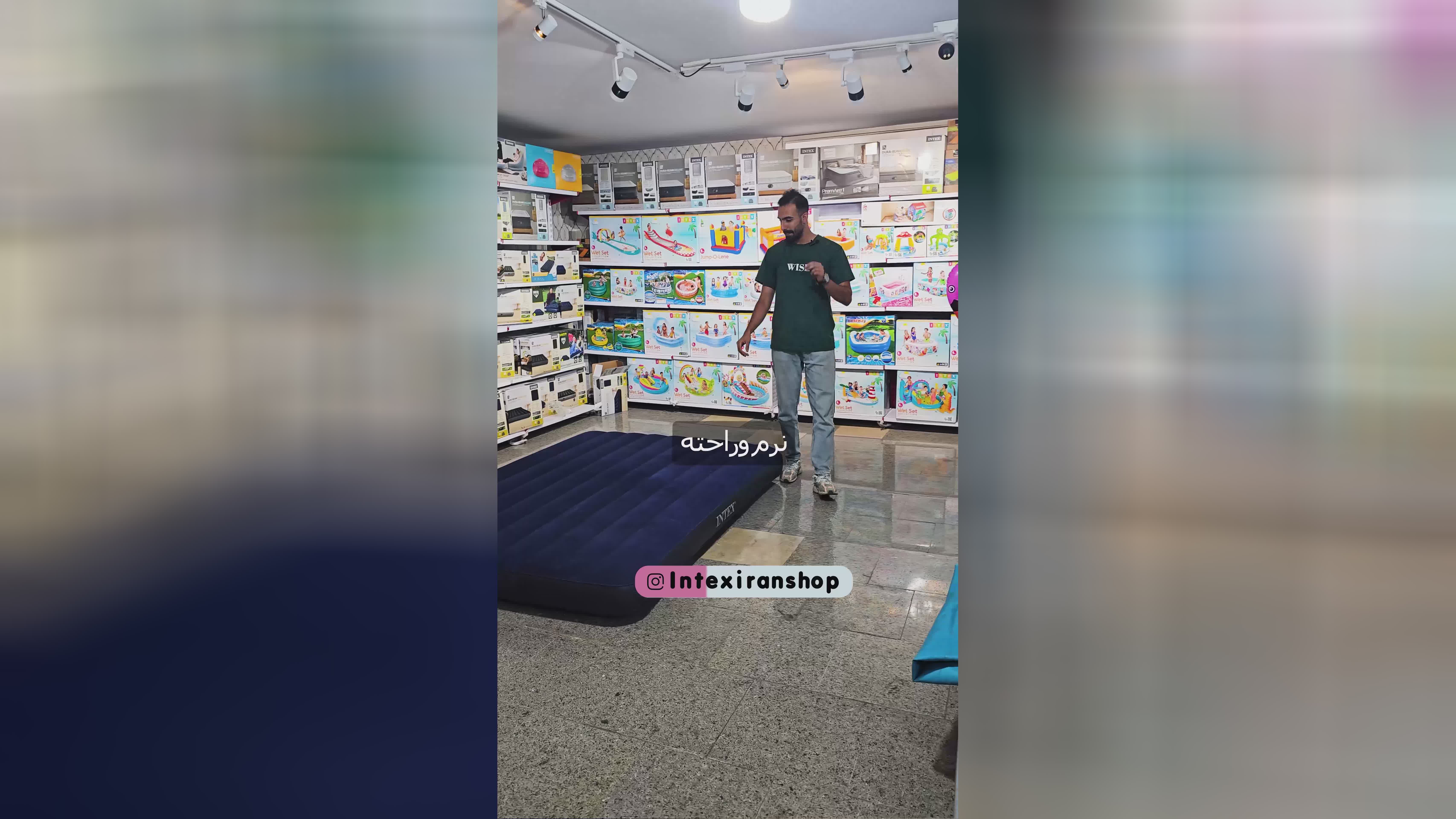 تشک بادی دو نفره اینتکس سورمه ای