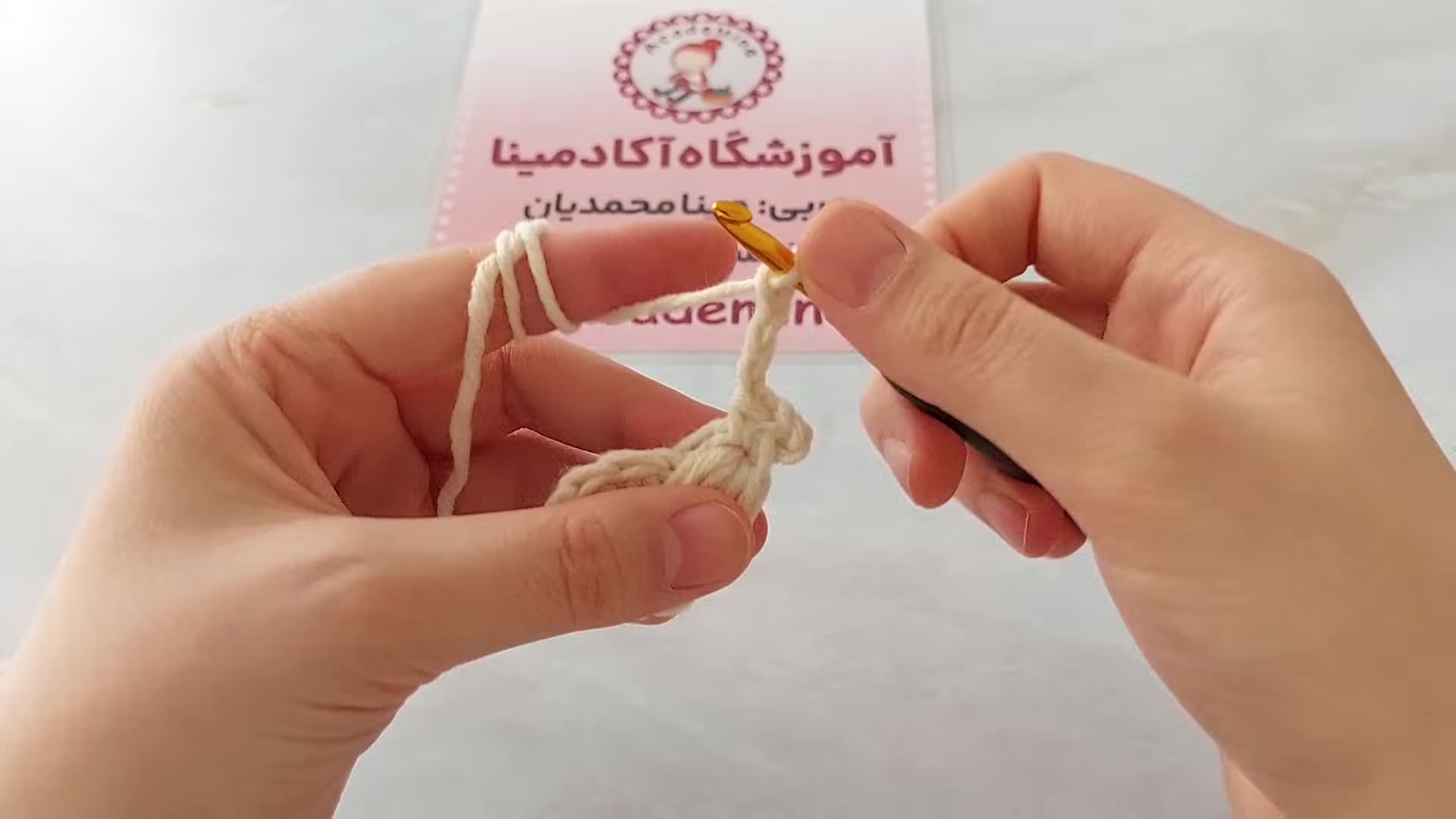 آموزش قلاب بافی آکادمینا - آموزش بافت دونه برف قلاب بافی / بافتنی طرح دانه برف