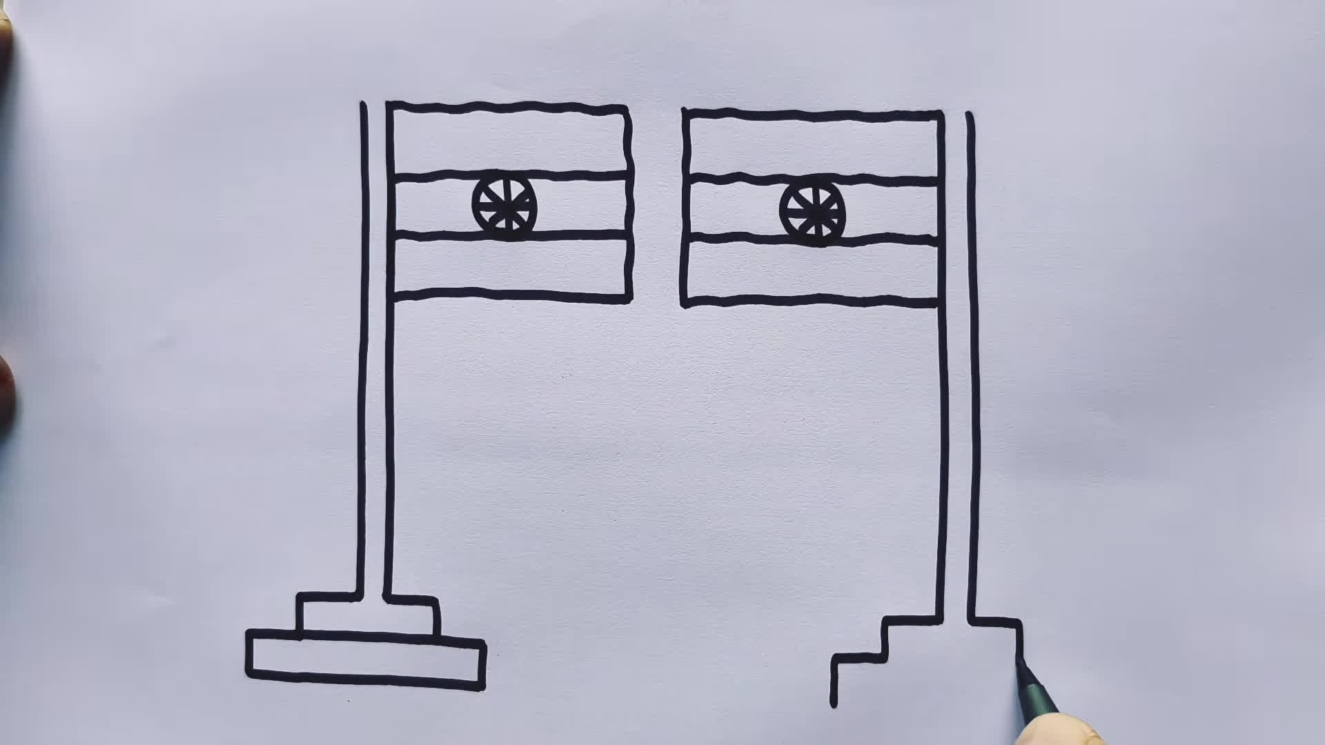 How to Draw Republic Day Special Drawing Using 100 Number 🇮🇳