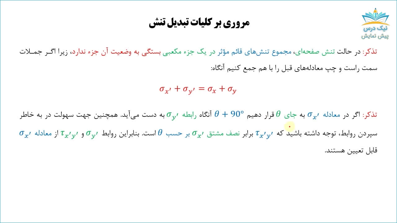 تبدیلات تنش و کرنش، آموزش مقاومت مصالح 2 _ آکادمی نیک درس