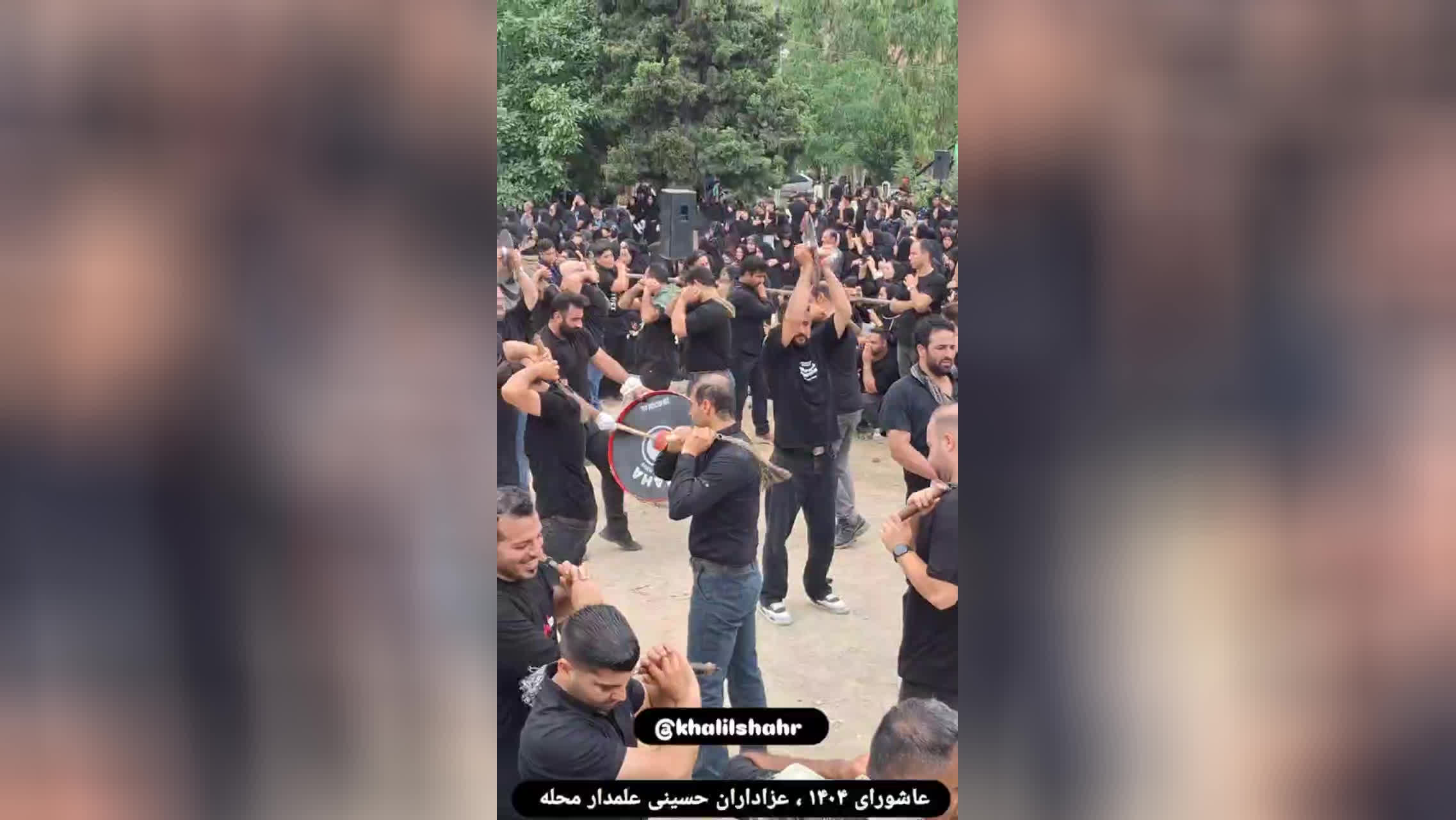 عزاداری محله‌علمدارمحله در مزار حسن‌رضای خیلی‌شهر