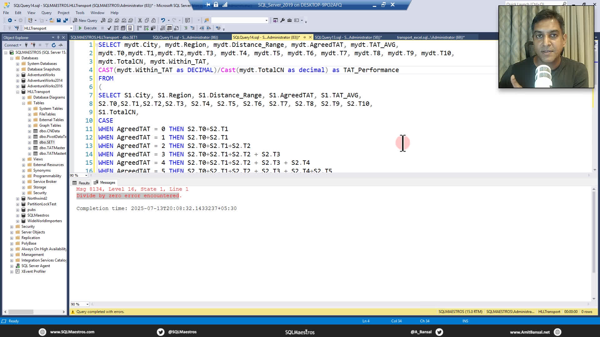 خطای تقسیم بر صفر در SQL Server
