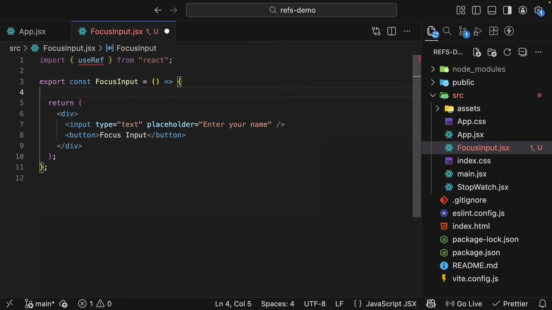 React 19 Tutorial - 38 - Manipulate the DOM with Refs