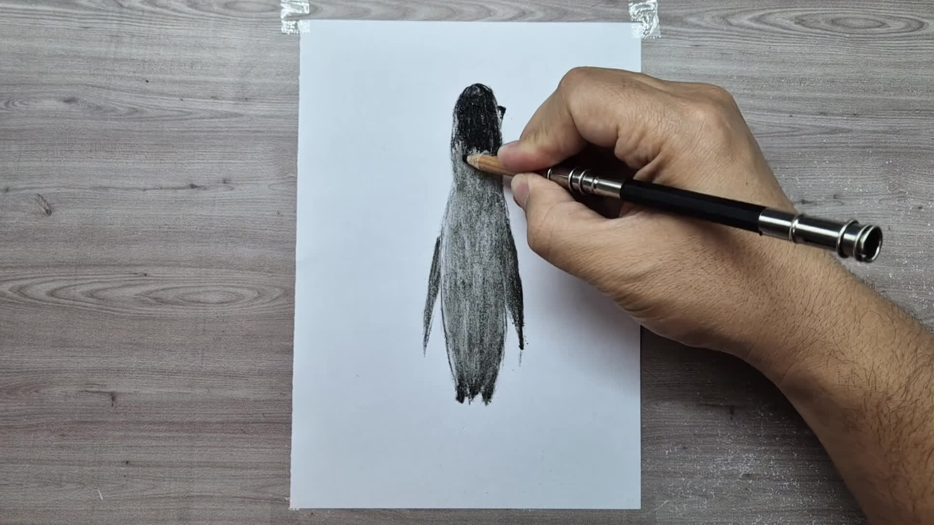 3d drawing easy nihilist penguin on paper
