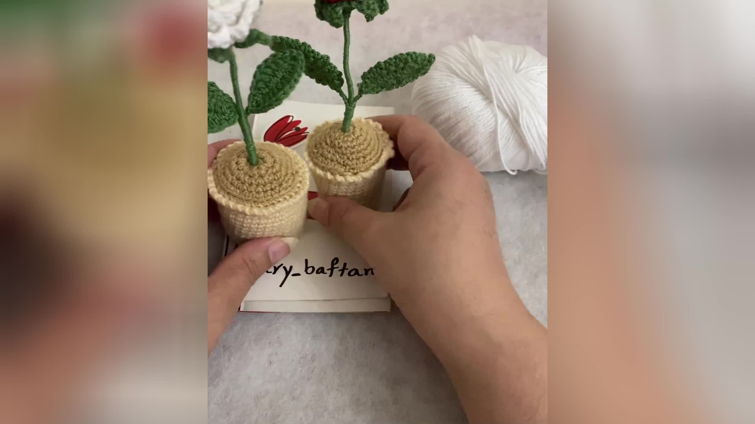 آموزش بافت گل رز با گلدان 🌹 قسمت آخر 🥀 پارت هفتم