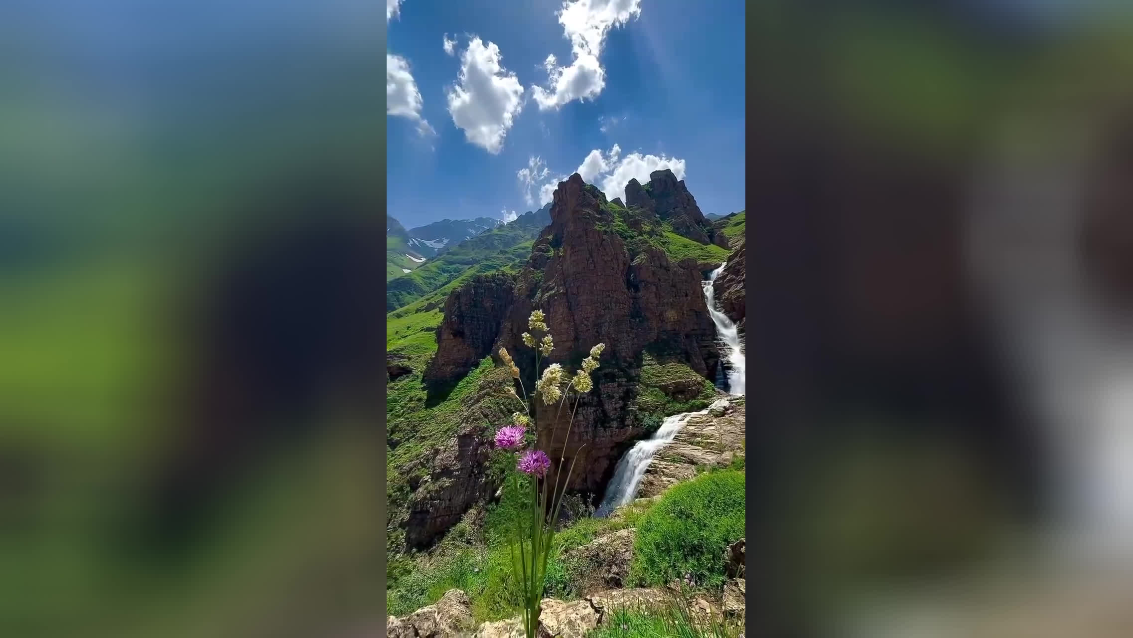 آبشار زیبای سیاه چشمان #الیت جاده چالوس.