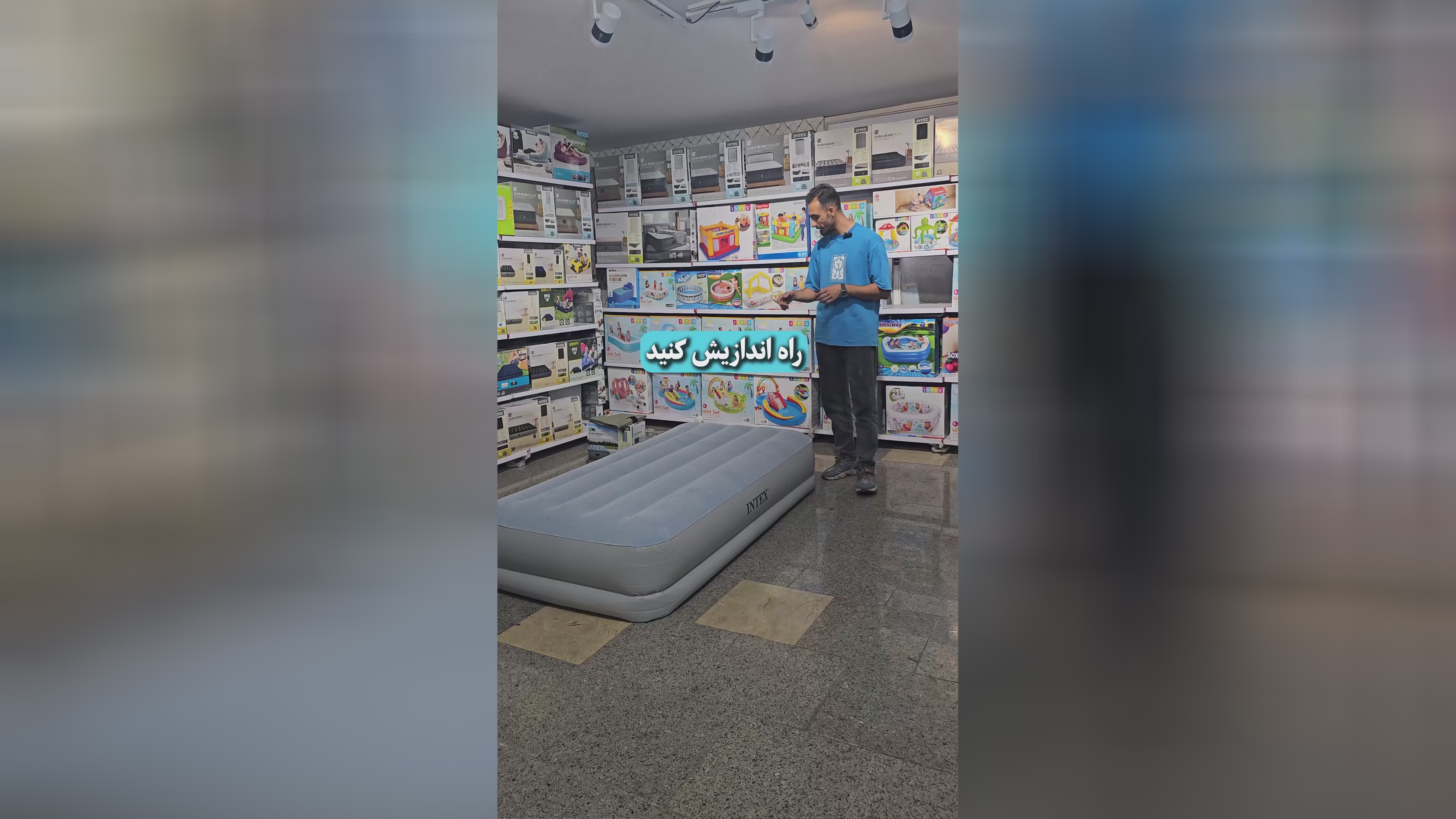تخت بادی اینتکس مدل یک نفره پمپ usb