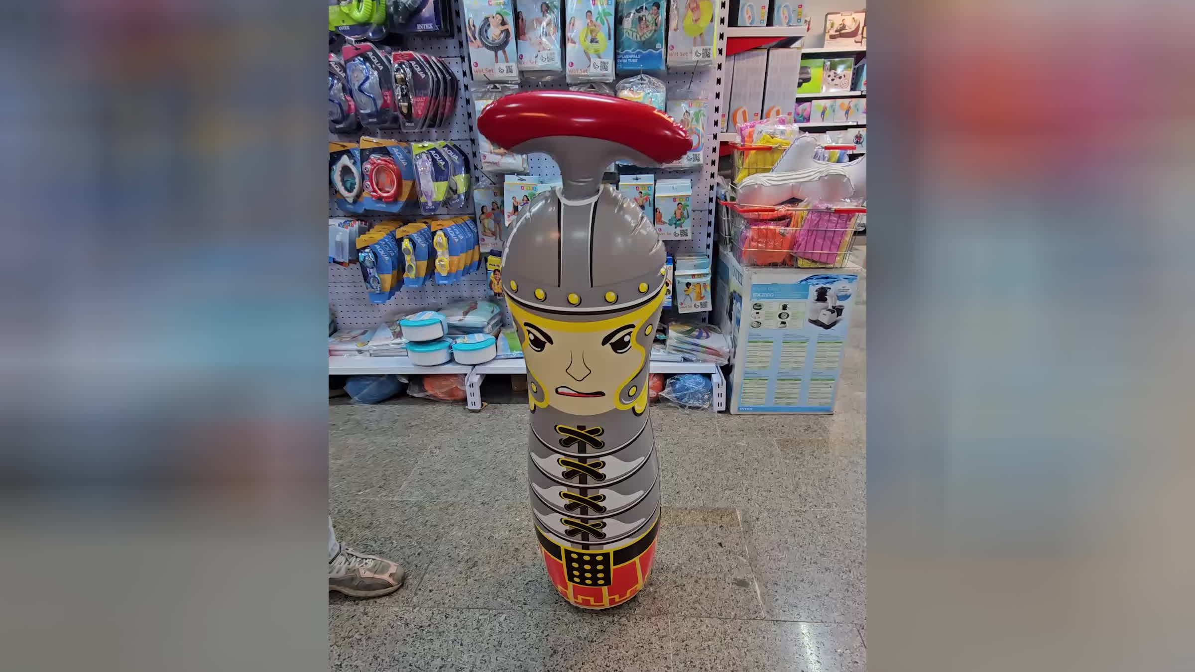 کیسه بوکس کف آبی و کف شنی کودک